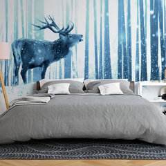 Valokuvatapetti- Deer in the Snow (sininen) hinta ja tiedot | Valokuvatapetit | hobbyhall.fi