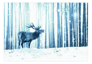 Valokuvatapetti- Deer in the Snow (sininen) hinta ja tiedot | Valokuvatapetit | hobbyhall.fi