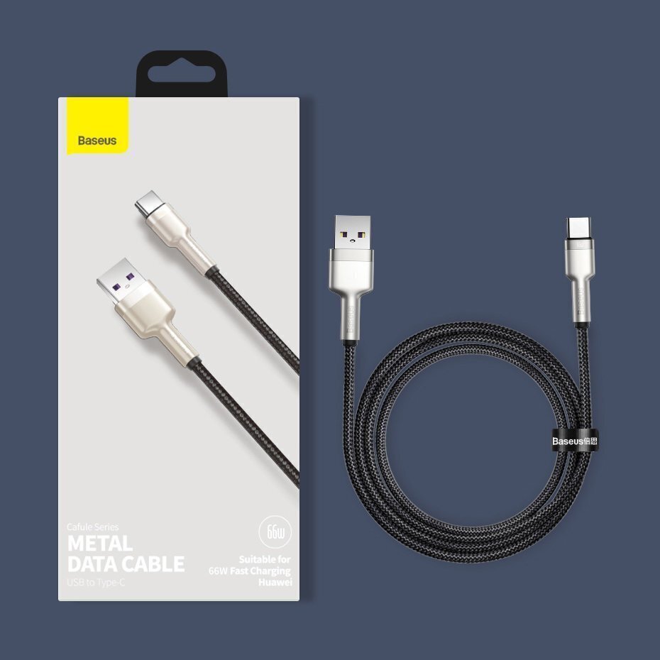 Baseus kaapeli, USB - USB-C, 66W, 25cm, CAKF0000001 hinta ja tiedot | Puhelinkaapelit | hobbyhall.fi