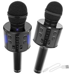 Goodbuy karaokemikrofoni sisäänrakennetulla bluetooth-kaiuttimella/3W/aux/äänimodulaattori/USB/Micro SD musta, hinta ja tiedot | Ei ole määritelty Tietokoneet ja pelaaminen | hobbyhall.fi