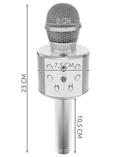 Goodbuy karaokemikrofoni sisäänrakennetulla bluetooth-kaiuttimella / 3W / aux / äänimodulaattori / USB / Micro SD hopea, hinta ja tiedot | Mikrofonit | hobbyhall.fi