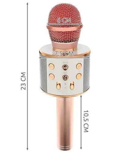 Goodbuy karaokemikrofoni sisäänrakennetulla bluetooth-kaiuttimella / 3W / aux / äänimodulaattori / USB / Micro SD vaaleanpunainen, hinta ja tiedot | Mikrofonit | hobbyhall.fi