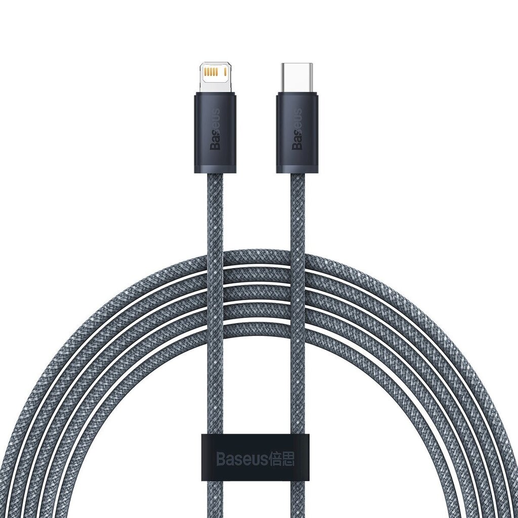 Baseus kaapeli iPhone USB Type C - Lightning 2m, Virransyöttö 20W harmaa (CALD000116) hinta ja tiedot | Puhelinkaapelit | hobbyhall.fi