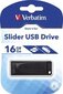 Muistitikku Verbatim - Slider 16GB musta hinta ja tiedot | Muistitikut | hobbyhall.fi