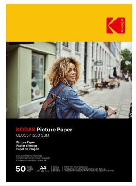 Kodak Picture Paper 9891267 kiiltävä valokuvapaperi, A4, 230g/m², 50 arkkia