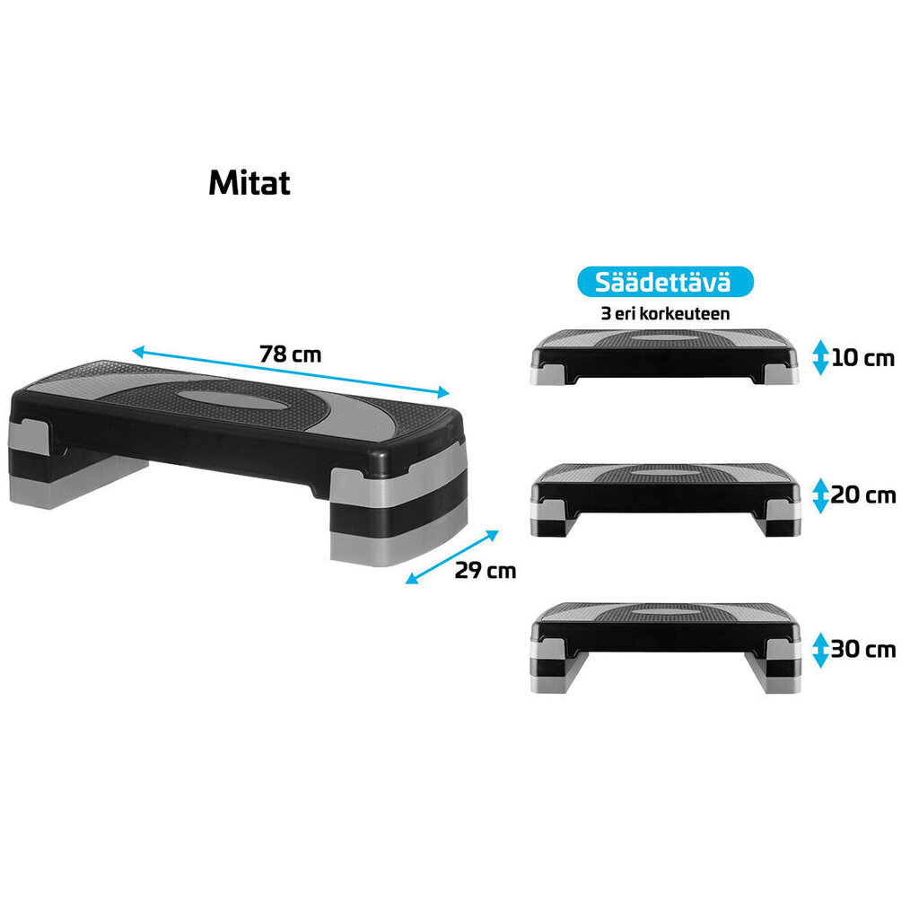 Aerobic askellauta Atomi, harmaa/musta hinta ja tiedot | Steppilaudat | hobbyhall.fi