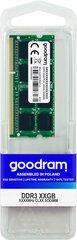 GoodRam DDR3 SODIMM 8GB 1600MHz CL11 (GR1600S364L11/8G) hinta ja tiedot | Good Ram Tietokoneet ja pelaaminen | hobbyhall.fi