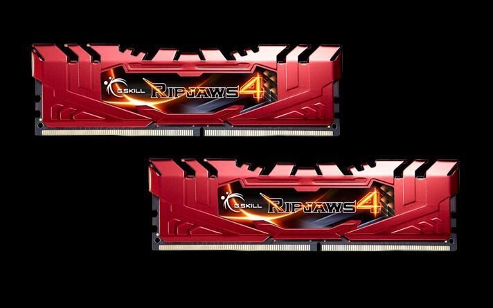 G.Skill DDR4 16GB (8GBx2) 2400MHz, CL15, Ripjaws 4 Red (F4-2400C15D-16GRR) hinta ja tiedot | Muisti (RAM) | hobbyhall.fi