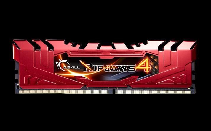 G.Skill DDR4 16GB (8GBx2) 2400MHz, CL15, Ripjaws 4 Red (F4-2400C15D-16GRR) hinta ja tiedot | Muisti (RAM) | hobbyhall.fi