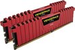 Corsair Vengeance LPX DDR4, 8GB(2x4GB), 2666MHz, CL16, Red (CMK8GX4M2A2666C16R) hinta ja tiedot | Muisti (RAM) | hobbyhall.fi