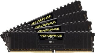 Corsair Vengeance LPX DDR4, 4x16GB, 2666MHz, CL16 (CMK64GX4M4A2666C16) hinta ja tiedot | Corsair Tietokoneet ja pelaaminen | hobbyhall.fi