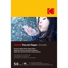 Kodak Fine Art Paper 9891093 matta valokuvapaperi, 10x15 cm, 230g/m², 50 arkkia hinta ja tiedot | Vihkot, muistikirjat ja paperit | hobbyhall.fi