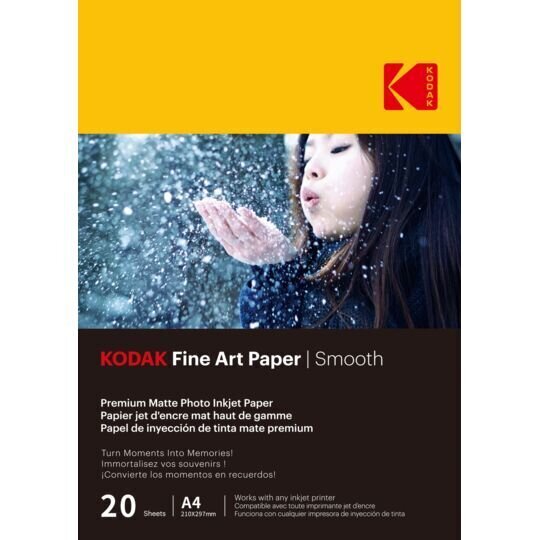 Kodak Fine Art Paper 9891092 matta valokuvapaperi, A4, 230g/m², 20 arkkia hinta ja tiedot | Vihkot, muistikirjat ja paperit | hobbyhall.fi