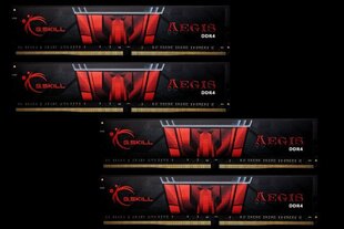 G.Skill Aegis DDR4, 4x16GB, 2400MHz, CL15 (F4-2400C15Q-64GIS) hinta ja tiedot | Muisti (RAM) | hobbyhall.fi