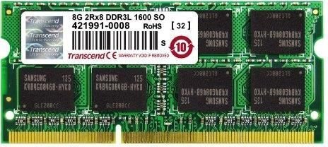 Transcend DDR3L SODIMM 8GB 1600MHz CL11 (TS8GJMA384H) hinta ja tiedot | Muisti (RAM) | hobbyhall.fi