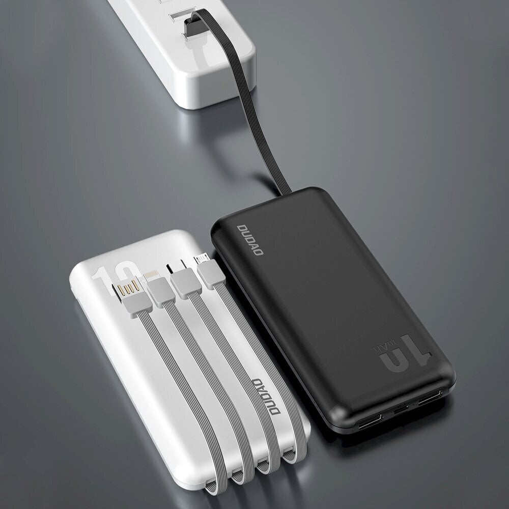 Dudao K6Pro Universal 10000 mAh Power Bank USB-kaapelilla, C-tyypin USB, Flash musta (K6Pro musta) hinta ja tiedot | Varavirtalähteet | hobbyhall.fi