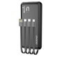 Dudao K6Pro Universal 10000 mAh Power Bank USB-kaapelilla, C-tyypin USB, Flash musta (K6Pro musta) hinta ja tiedot | Varavirtalähteet | hobbyhall.fi