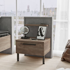 Kalune Design HM5 yöpöytä , ruskea/harmaa hinta ja tiedot | Yöpöydät | hobbyhall.fi