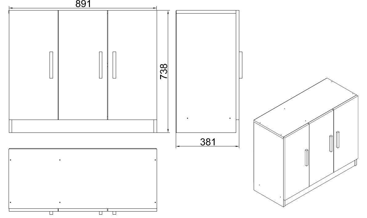 Kalune Design Vario E lipasto, valkoinen hinta ja tiedot | Lipastot | hobbyhall.fi