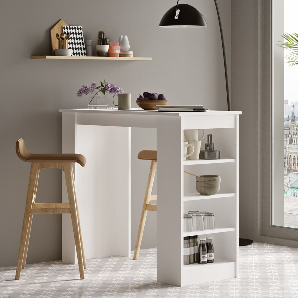Kalune Design ST1, valkoinen baaripöytä hinta ja tiedot | Ruokapöydät | hobbyhall.fi