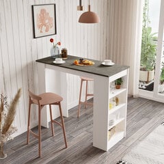 Kalune Design ST1, valkoinen/harmaa baaripöytä hinta ja tiedot | Ruokapöydät | hobbyhall.fi