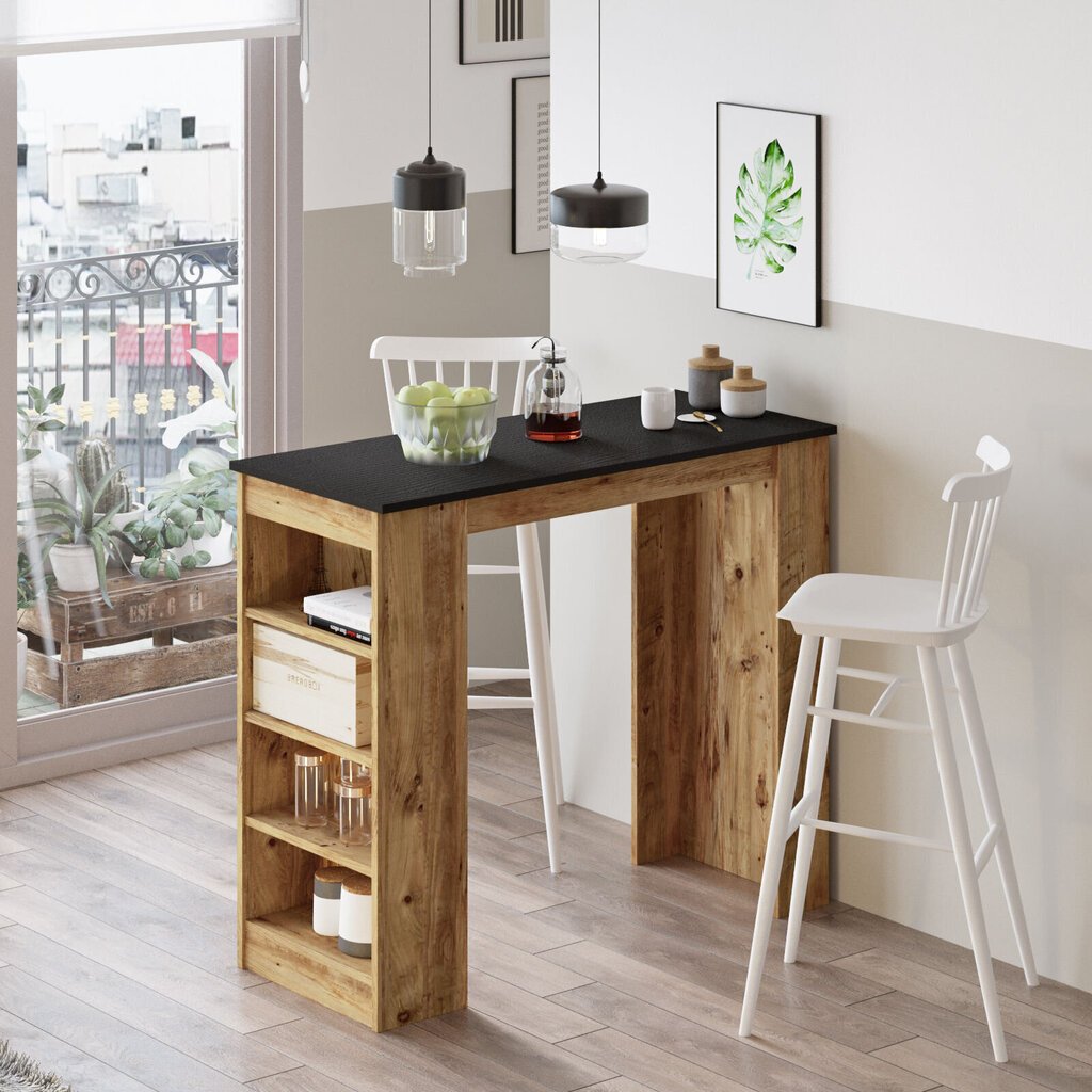Kalune Design ST1, ruskea/musta baaripöytä hinta ja tiedot | Ruokapöydät | hobbyhall.fi