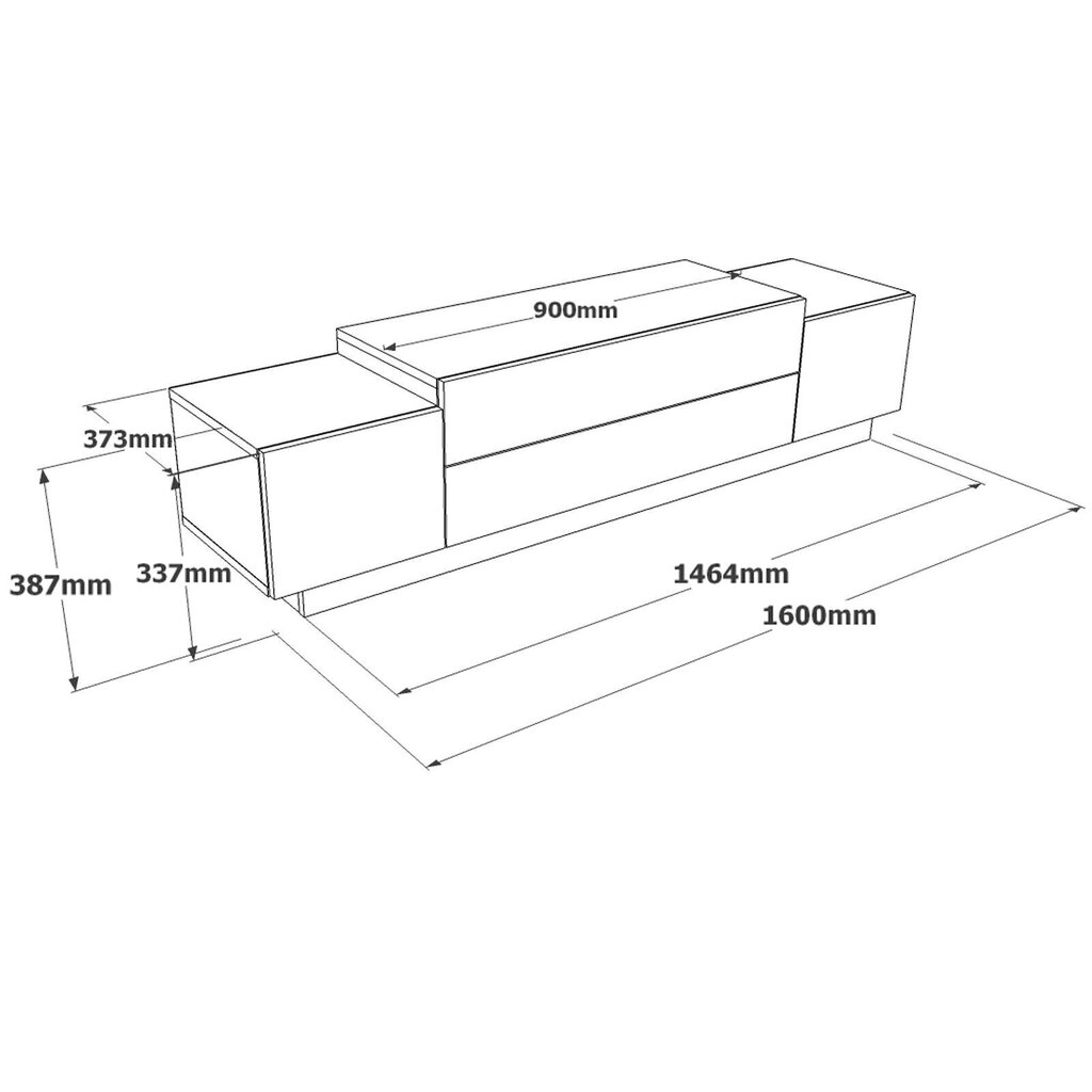 Kalune Design FD1 TV-pöytä, ruskea / valkoinen hinta ja tiedot | TV-tasot | hobbyhall.fi