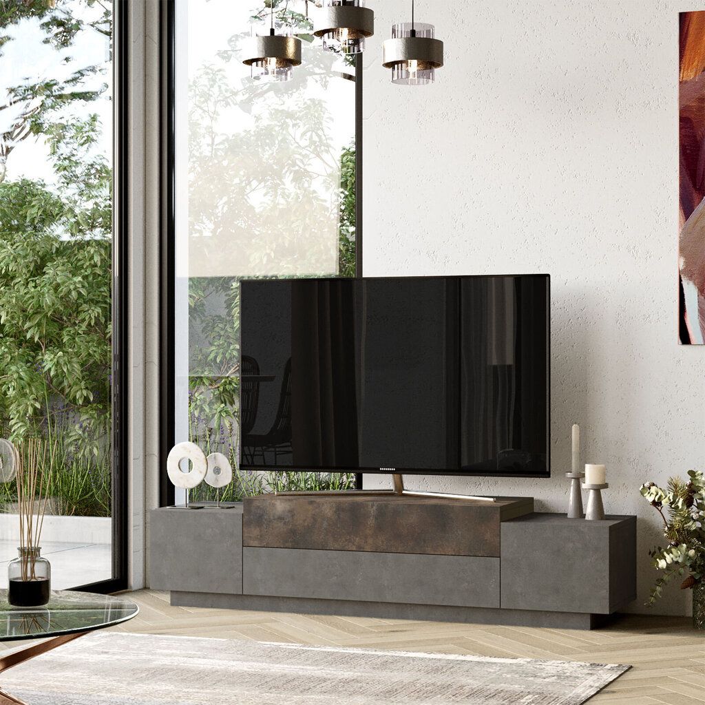 Kalune Design FD1 TV-pöytä, ruskea/harmaa hinta ja tiedot | TV-tasot | hobbyhall.fi