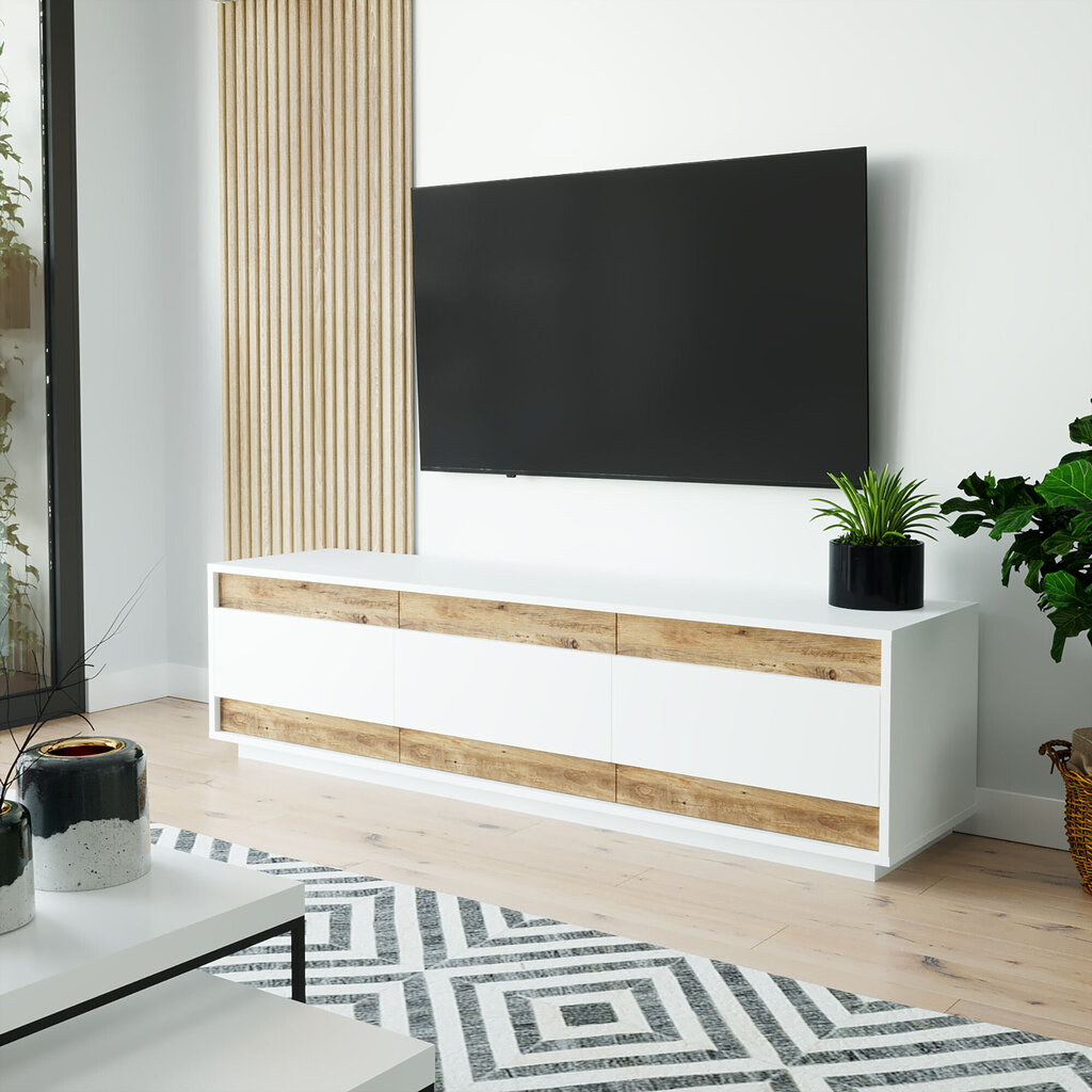 TV-pöytä Kalune Design FR4, ruskea / valkoinen hinta ja tiedot | TV-tasot | hobbyhall.fi