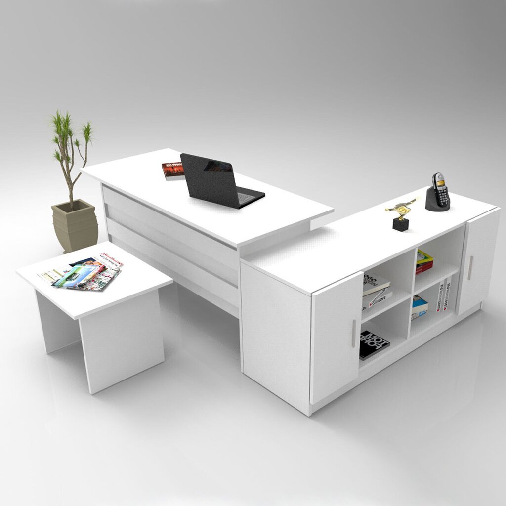 Kalune Design VO10, valkoinen huonekalusarja hinta ja tiedot | Tietokonepöydät ja työpöydät | hobbyhall.fi