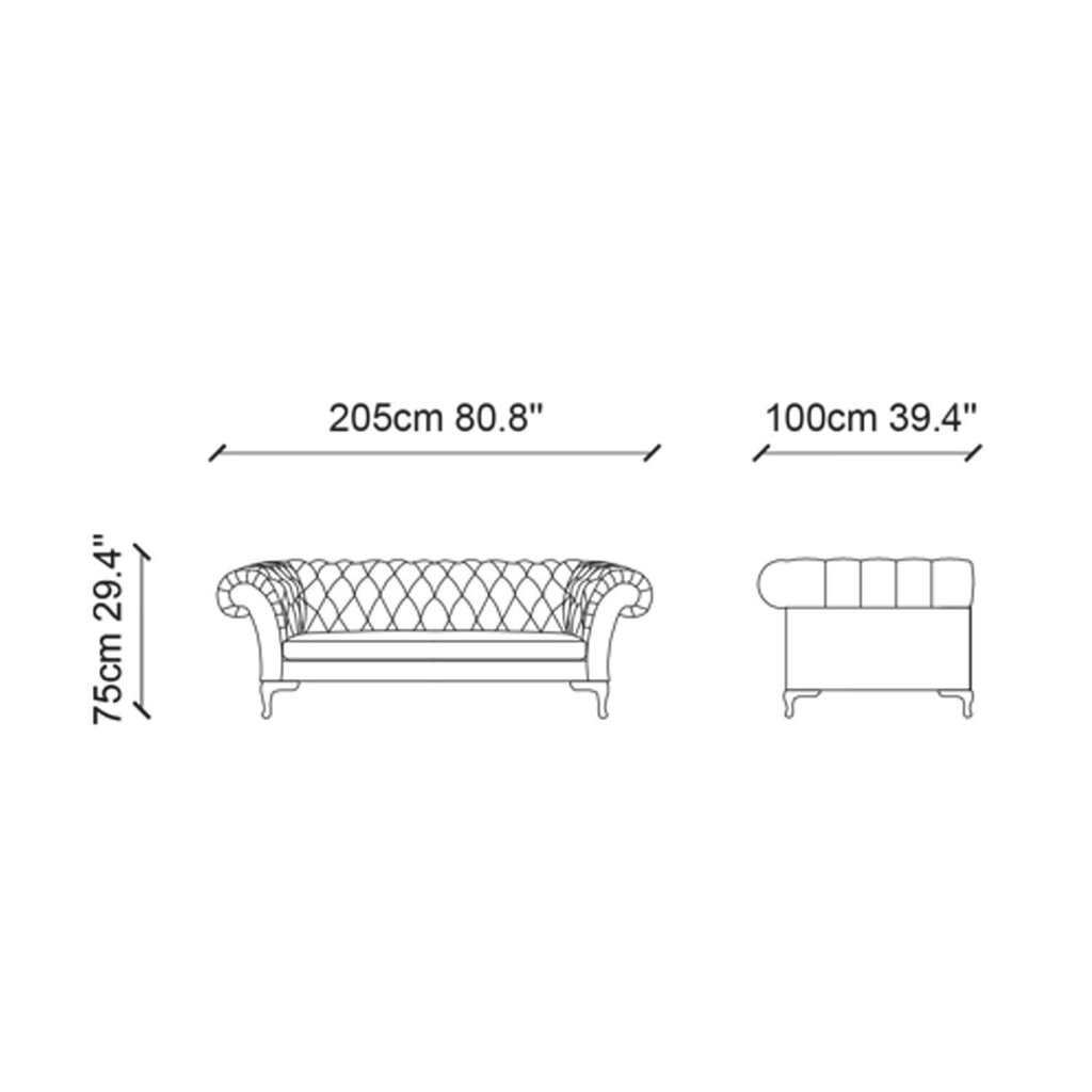 Kalune Design Bianca, beigen värinen kahden istuttava sohva hinta ja tiedot | Sohvat ja vuodesohvat | hobbyhall.fi