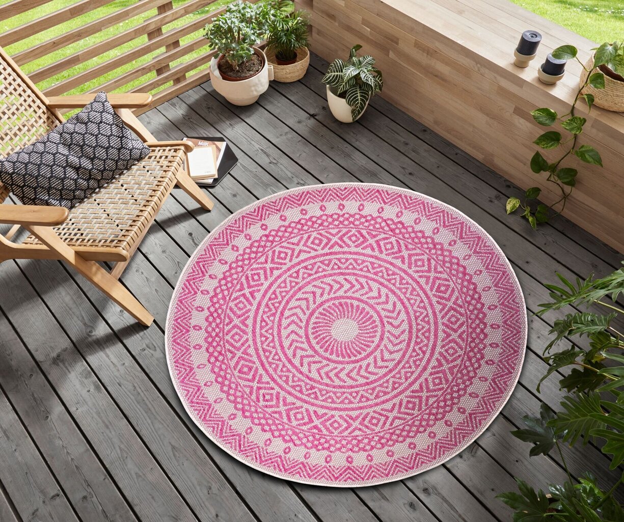 Northrugs matto Jaffa Palm Pink Cream 160x160 cm hinta ja tiedot | Isot matot | hobbyhall.fi