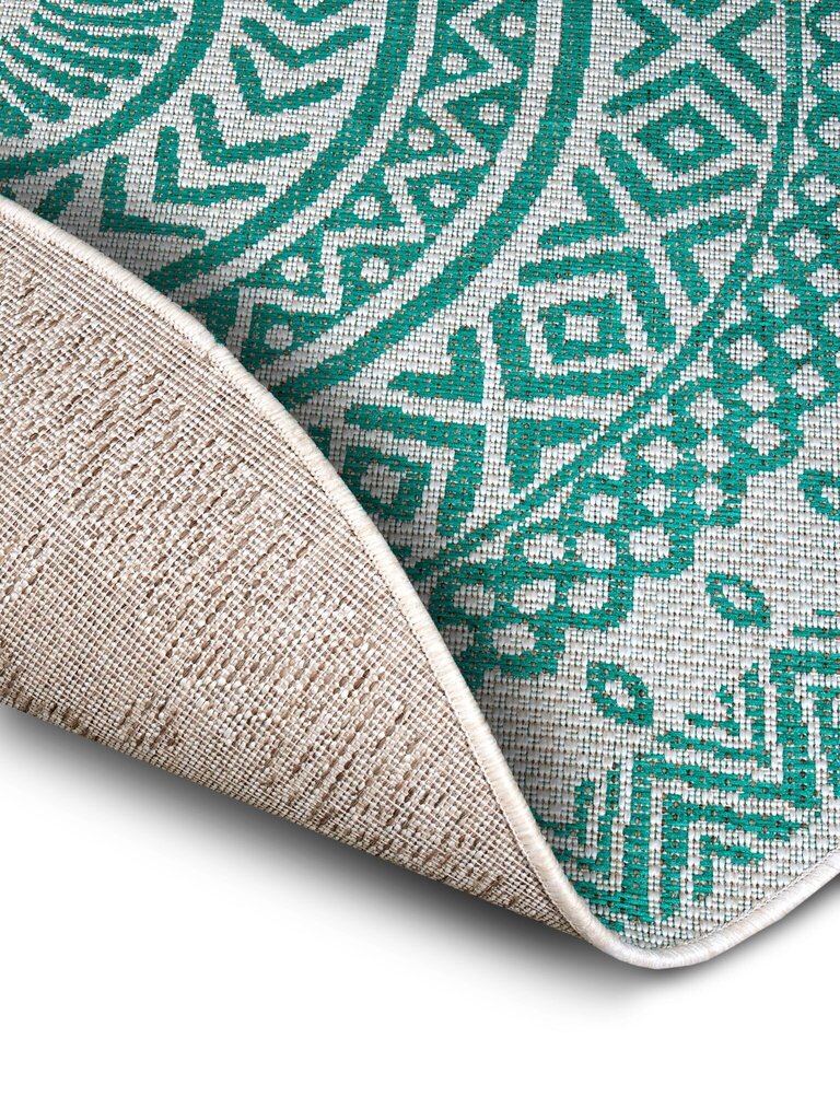 Northrugs matto Jaffa Palm Petrol Emerald Green Cream 160x160 cm hinta ja tiedot | Isot matot | hobbyhall.fi