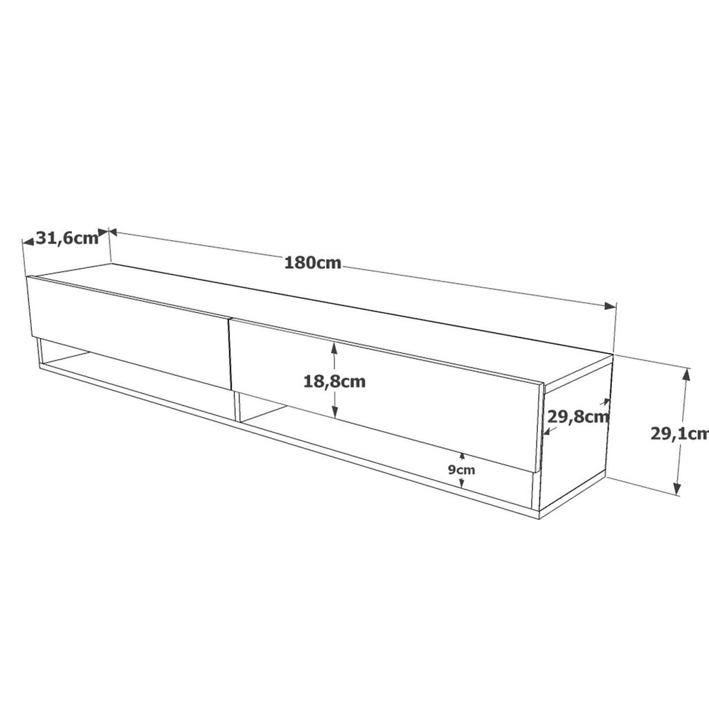 TV-pöytä Kalune Design FR9, ruskea hinta ja tiedot | TV-tasot | hobbyhall.fi