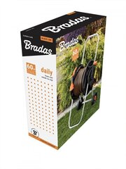 Bradas DAILY letkuvaunu, 1/2 ”60 m hinta ja tiedot | Puutarhaletkut, kastelukannut ja muut kastelutarvikkeet | hobbyhall.fi