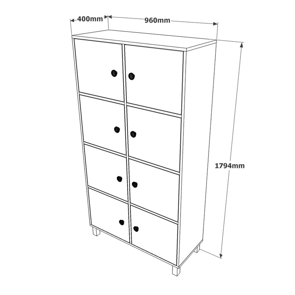 Kalune Design MN06 vaatekaappi, ruskea/harmaa hinta ja tiedot | Olohuoneen kaapit ja lipastot | hobbyhall.fi