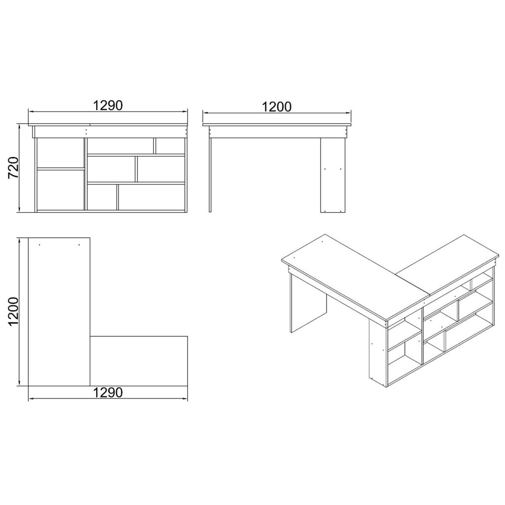 Kalune Design Rex, ruskea/musta kirjoituspöytä hinta ja tiedot | Tietokonepöydät ja työpöydät | hobbyhall.fi