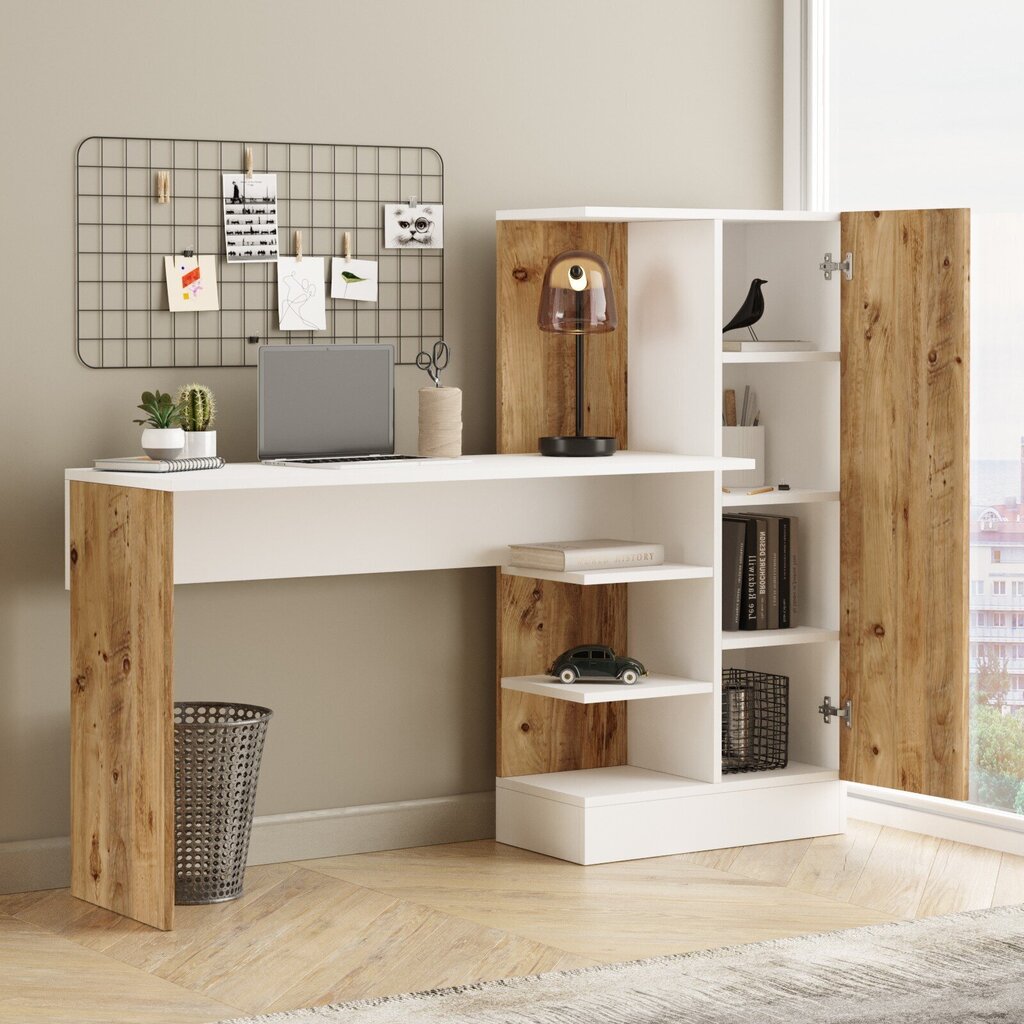 Kalune Design Ertel, ruskea / valkoinen kirjoituspöytä hinta ja tiedot | Tietokonepöydät ja työpöydät | hobbyhall.fi
