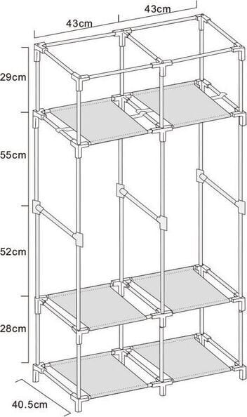 Saska Garden tekstiilivaatekaappi, harmaa hinta ja tiedot | Kaapit | hobbyhall.fi