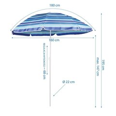 Royokamp aurinkovarjo, 195 cm, sininen hinta ja tiedot | Aurinkovarjot ja markiisit | hobbyhall.fi