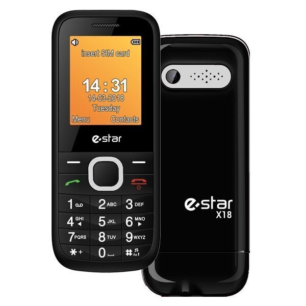 eStar X18 Dual Sim musta hinta ja tiedot | Matkapuhelimet | hobbyhall.fi