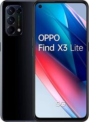 Oppo Find X3 Lite 5G, 128Gt, Kaksi SIM-korttia, Musta hinta ja tiedot | Matkapuhelimet | hobbyhall.fi