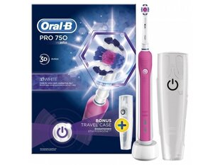 Braun Oral-B PRO750 3D -sähköhammasharja, vaaleanpunainen + säilytyskotelo hinta ja tiedot | Oral-B Kodinkoneet ja kodinelektroniikka | hobbyhall.fi