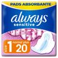 Hygieeniset tyynyt, Always Sensitive Ultra Normal Plus 20. hinta ja tiedot | Tamponit ja terveyssiteet | hobbyhall.fi