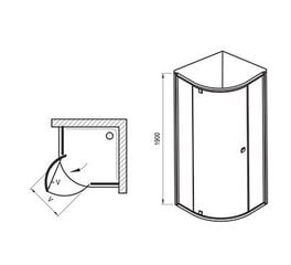 Sektori suihkukaappi Ravak PSKK3, 100x100 cm, hinta ja tiedot | Suihkukaapit ja suihkunurkat | hobbyhall.fi