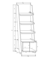 Rack 60-1D hylly, valkoinen/harmaa. hinta ja tiedot | Hyllyt | hobbyhall.fi