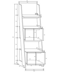 Lattiahylly Rack 60-2D, valkoinen/musta. hinta ja tiedot | Hyllyt | hobbyhall.fi