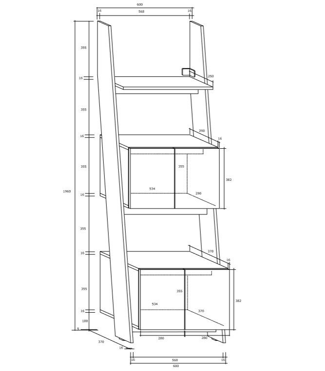 Lattiahylly Rack 60-2D, valkoinen/musta. hinta ja tiedot | Hyllyt | hobbyhall.fi