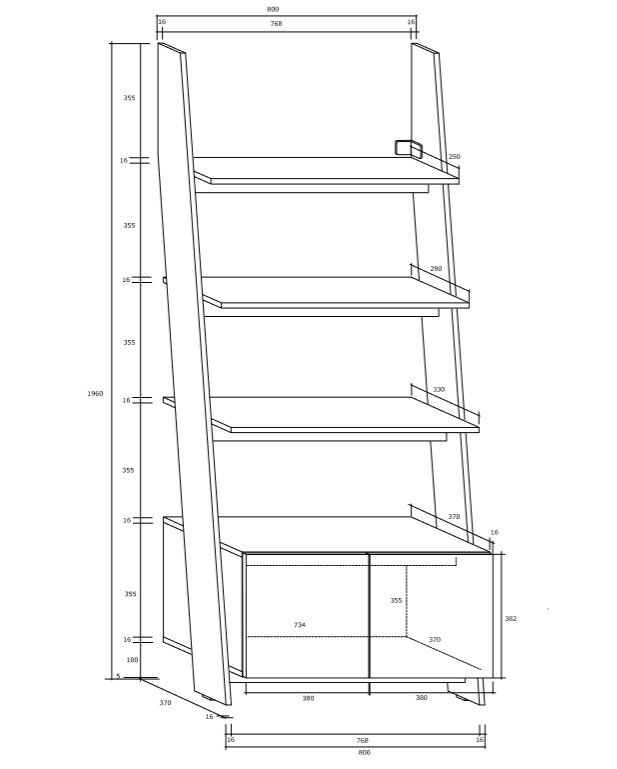 Lattiahylly Rack 80-1D, valkoinen/musta. hinta ja tiedot | Hyllyt | hobbyhall.fi