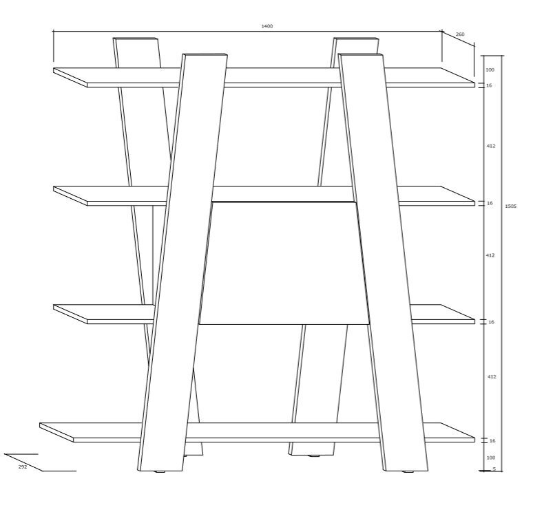 Hylly Via 140-2D, vaaleanruskea. hinta ja tiedot | Hyllyt | hobbyhall.fi